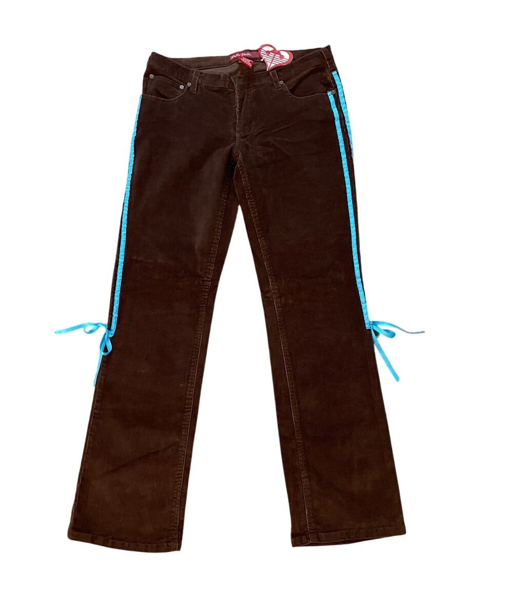 Cottagecore Corduroy Pants Size 30 Vintage Rare Find blue ribbons Y2K Unisex